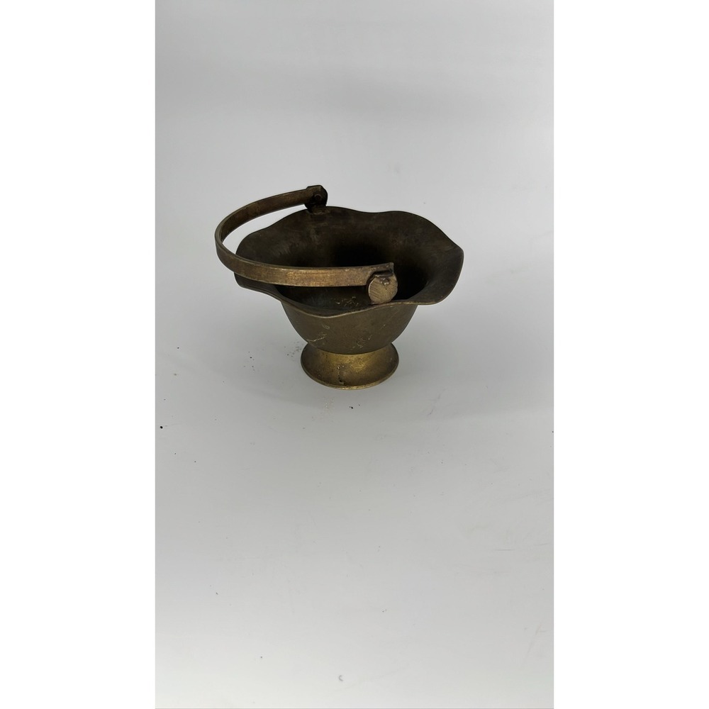 Miniature‎ Brass Coal Scuttle for Dollhouse Fireplace